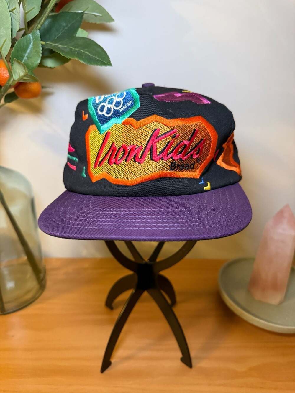 Iron Kids Bread 1996 Olympics Hat Black Purple Cap